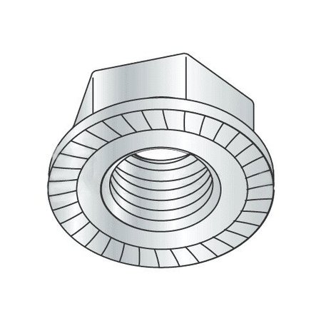 NEWPORT FASTENERS Serrated Lock Nut, 5/16"-18, Steel, Case Hardened, Zinc Plated, 0.17 in Ht, 100 PK 795882-PR-100